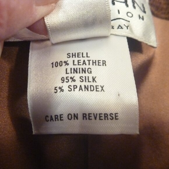 St. John 10 Leather Pant Silk Lining Trousers Snake Metallic Shiny Cognac Runway - Picture 6 of 15